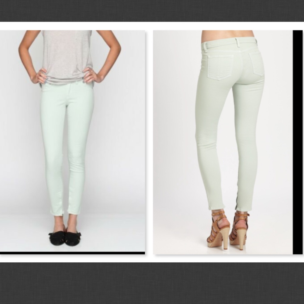 RAG & BONE Green Preorder Exclusive Midrise Ankle Zipper Skinny size 25